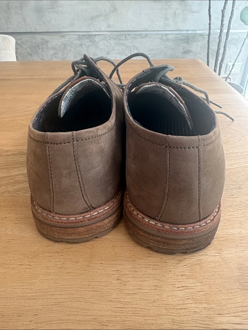 Ben Sherman Men's Taupe Lace-Up Derby Shoes with Grey Laces